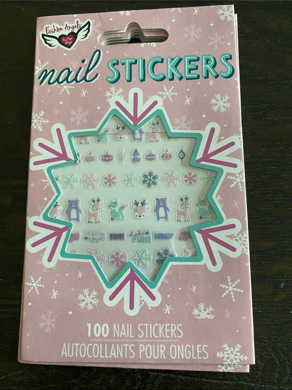 Fashion Angels Pink Snowflake & Pastel Winter Nail Stickers - 4-100 Pack